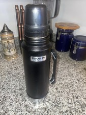 Vintage Stanley Aladdin A-944DH Black Steel Quart Thermos Bottle picture