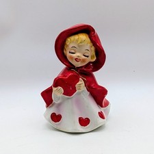 Vtg Lefton Valentines Day Girl February Figurine Cape Red HTF picture