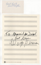Lionel Hampton & Woody Herman lot 2 signed Jazz Big Band Leaders Musicians picture