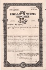 1909 Iowa Rural Letter Carriers Association Charter Plymouth County No. 46 RFD picture