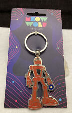 Meow Wolf Red Robot Enamel Silver Tone Metal Keychain picture