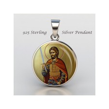Saint Nicetas 925 Sterling Silver Christian Medal picture