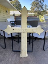 VTG 1900 3-D Antique Large Church Steeple Cross Tin Spire  Crucifix Architecture picture