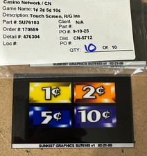 IGT Multi Denom Reel Glass Insert S2000 S Plus SU76103 3.375 x 1.92 picture