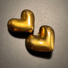 Robert Lee Morris Heart Earrings Vintage Gold Large Statement Jewelry picture