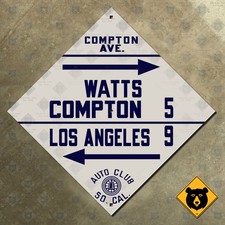 California ACSC Watts Compton Los Angeles directional highway road sign 12x12 picture
