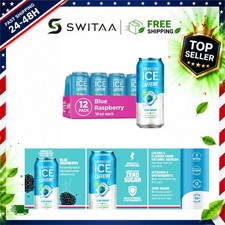 Sparkling Ice Caffeine Blue Raspberry Sparkling Water, Zero Sugar, 12 Pack 16 picture