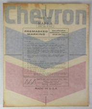 VTG Chevron Gas Station 10 1/2 x 9 Sticker Sign Decal Ad Premasked Marking B4C picture