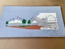 Disneyland original art work vintage Imagineering concept MAIN ENTRY PROMENADE picture
