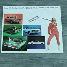 Original 1967 Dodge Full Line Sales Brochure Charger Dart Coronet Polara Monaco picture