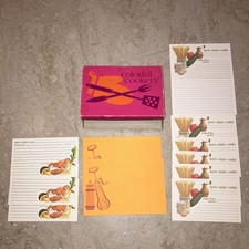 Vintage Recipe Card Lot Of 11 With Box New/Unused Colorful Cookery picture