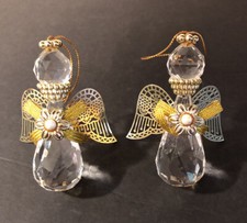 2 - Vintage 1995 AVON ANGELIC REFLECTIONS ORNAMENTS Crystal In Original Boxes 3