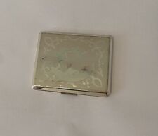 Vintage Elgin American - Great China Silver & Gold Toned Powder Makeup Compact picture