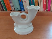 Vtg Abingdon Ceramic Off White  Double Candle Holder, marked 575 picture