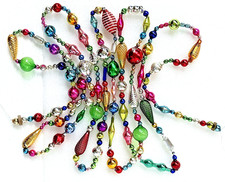 VINTAGE & Antique 10 FT MERCURY GLASS Christmas BIG BEAD Garland ORNAMENT 120