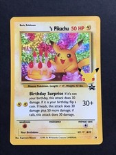Pokemon Birthday Pikachu 24 Holo Celebrations 25th Anniversary TCG Card picture