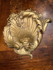 Antique Pair  french bronze 19th century Art Nouveau Tray Platter Face Floral picture