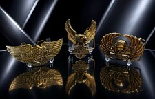 Lot of 3 Vintage Harley-Davidson Motor Cycle Solid Brass Belt Buckles Baron 1979 picture