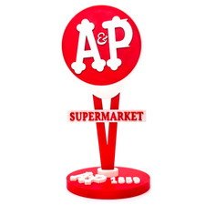 Miniature A & P Grocery Store Sign - 6 In Tall Vintage Style Car Diorama Display picture