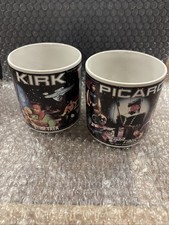 Star  Trek Coffee Mugs Vintage Picard And Kirk picture