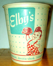 Vintage 1960s Elby's Big Boy Wax Paper Carryout Cup/Container - Mint Condition picture