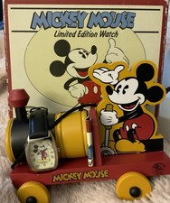 Mickey Mouse Limited Edition Fossil Watch Wood Toy Train NIB #00042 Of 15000 picture