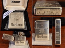 RARE MARLBORO 1941 replica Zippo Sterling Silver Lighter deep engravings  picture