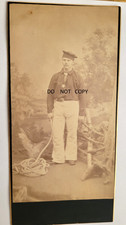 1880S PHOTO NOT DAGUERREOTYPE US.NAVY SAILOR WITH ROPE TIE WITH STARS ALBIA IOWA picture