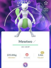 Pokémon Go-Shiny Mewtwo XXL-TRADE-Trade Registered Or 30 Days  picture