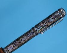 Majestic Rollerball Pen Chrome Gunmetal Paua Abalone Heart Shell picture