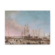 Dubbels, Hendrick Jacobsz - The Port of Amsterdam in Winter - Canvas Wall Art picture