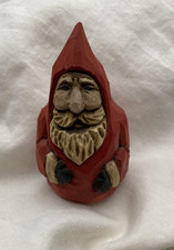 Vintage Hand Carved Wooden Santa / Father Christmas Folk Art Figurine - Signed picture