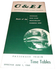 JUNE 1960 C&EI CHICAGO & EASTERN ILLINOIS RAILROAD PUBLIC TIMETABLE picture