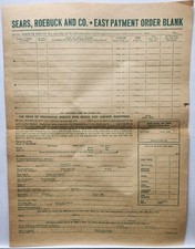 1943 Sears Roebuck Catalog Original Order Blank Form 40's picture