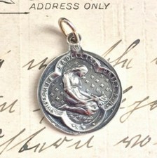 Contemplative St Mary Magdalen Medal - Sterling Silver Antique Replica picture
