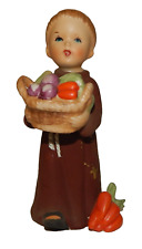 1962 Napco Japan Catholic Monk - Harvesting Summer Vegetables- Figurine picture