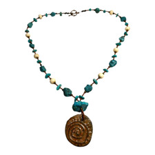 Vintage Native American Turquoise & Stone Necklace with Pendant picture
