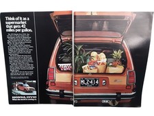1975 Honda Civic CVCC Hatchback Car Ad 42 MPG Fuel Economy Vintage picture