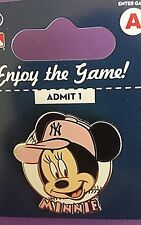 MLB -YANKEES MINNIE MOUSE PINK CAP ( breast cancer support pink) TRADING PIN picture