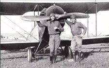 Pioneer Aviators Merle Fogg George Sparks Curtiss Jenny Plane Postcard #12 picture