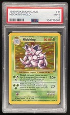 1999 Pokemon Unlimited Set #11/102 Nidoking Rare Holo PSA 9 picture