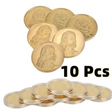 10pc Jesus Christ & the Last Supper Gold Plated Coins Great Religious Keepsakes picture