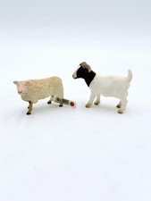 Schleich Boer Nanny Goat Female #13259 Retired And Papo Sheep Farm Animal Figure picture