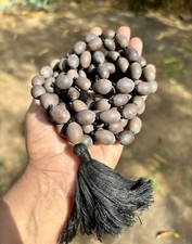 KAMAL GATTA  Lotus Seed Original Mala ROSARY 108 Bead 68 inch Prayer Beads Black picture