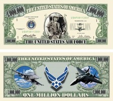 100 Pack USAF Air Force Dollar Bill Collectible Military Novelty 1 Million Money picture
