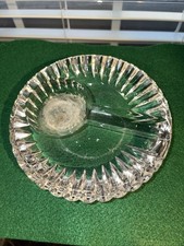 Vintage HEAVY Crystal Pipe Rest Holder Ashtray RARE & Unique Pattern STUNNING picture