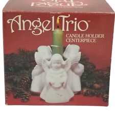 Angel Trio Porcelain Bisque Candleholder Centerpiece TEACHER GIFT  Grab Gift picture