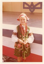 Woman Girl Wearing Trad Ukrainian Cloths Detroit Ethnic Festival Photo Snap Vtg picture