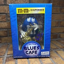 VTG ✅ M&M's Candy Blues Cafe Limited Edition Dispenser Collectors Series ✅ CIB picture