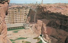Postcard AZ: Glen Canyon Dam Under Construction, Page, Arizona picture